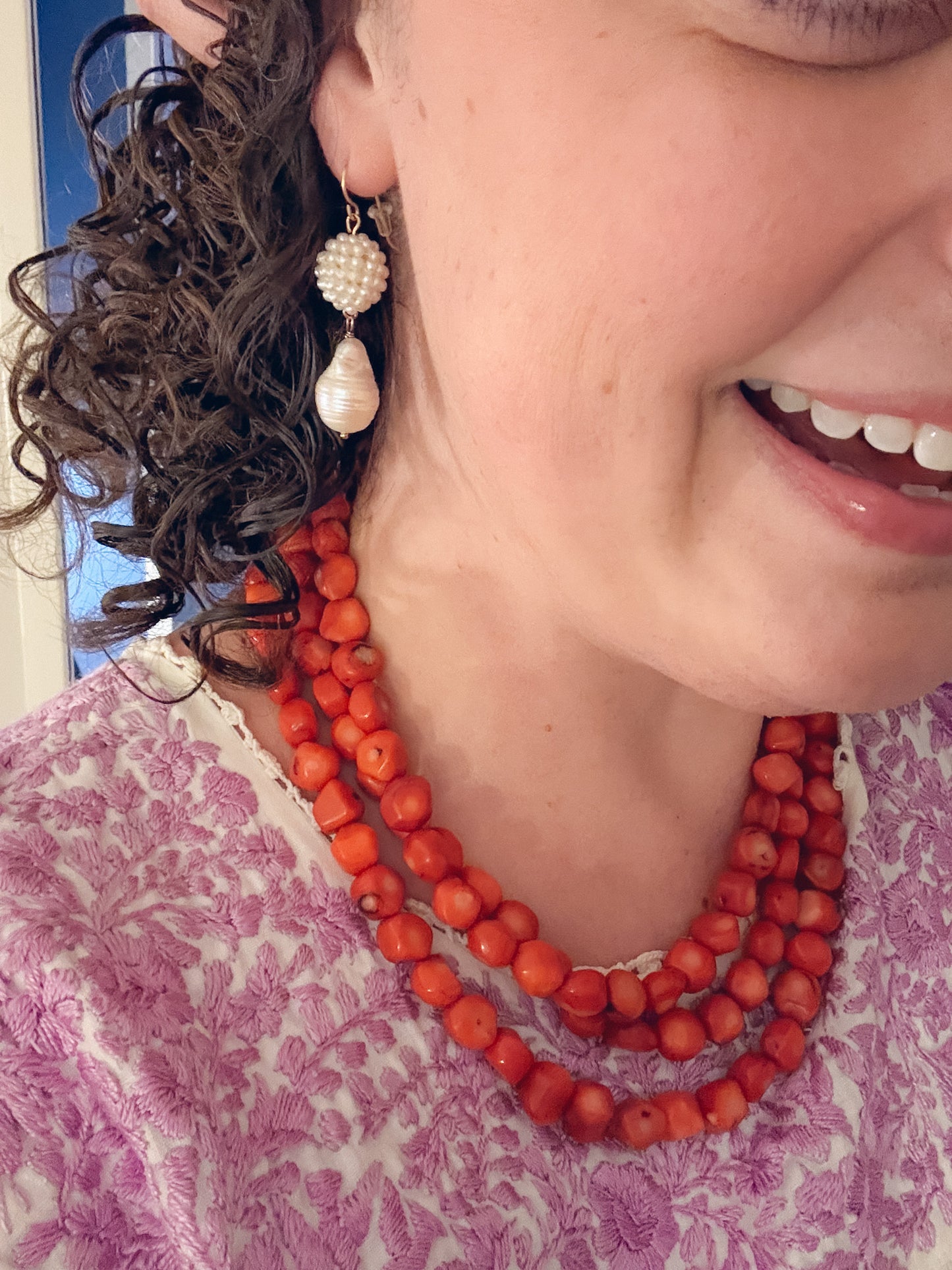 Beaded Baroque Pearl Drops