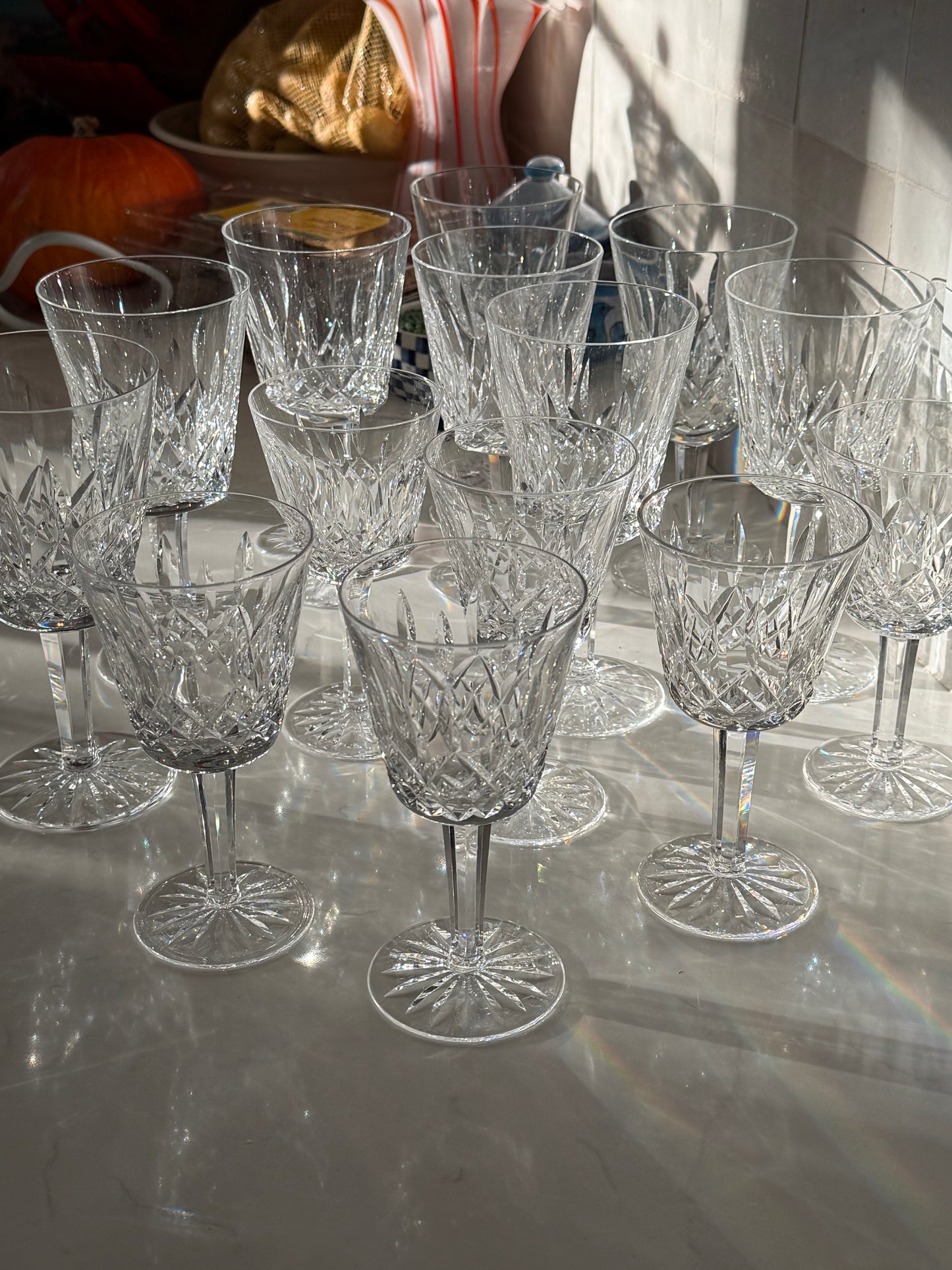 Vintage Waterford Lismore Water Goblets, Sold in Pairs