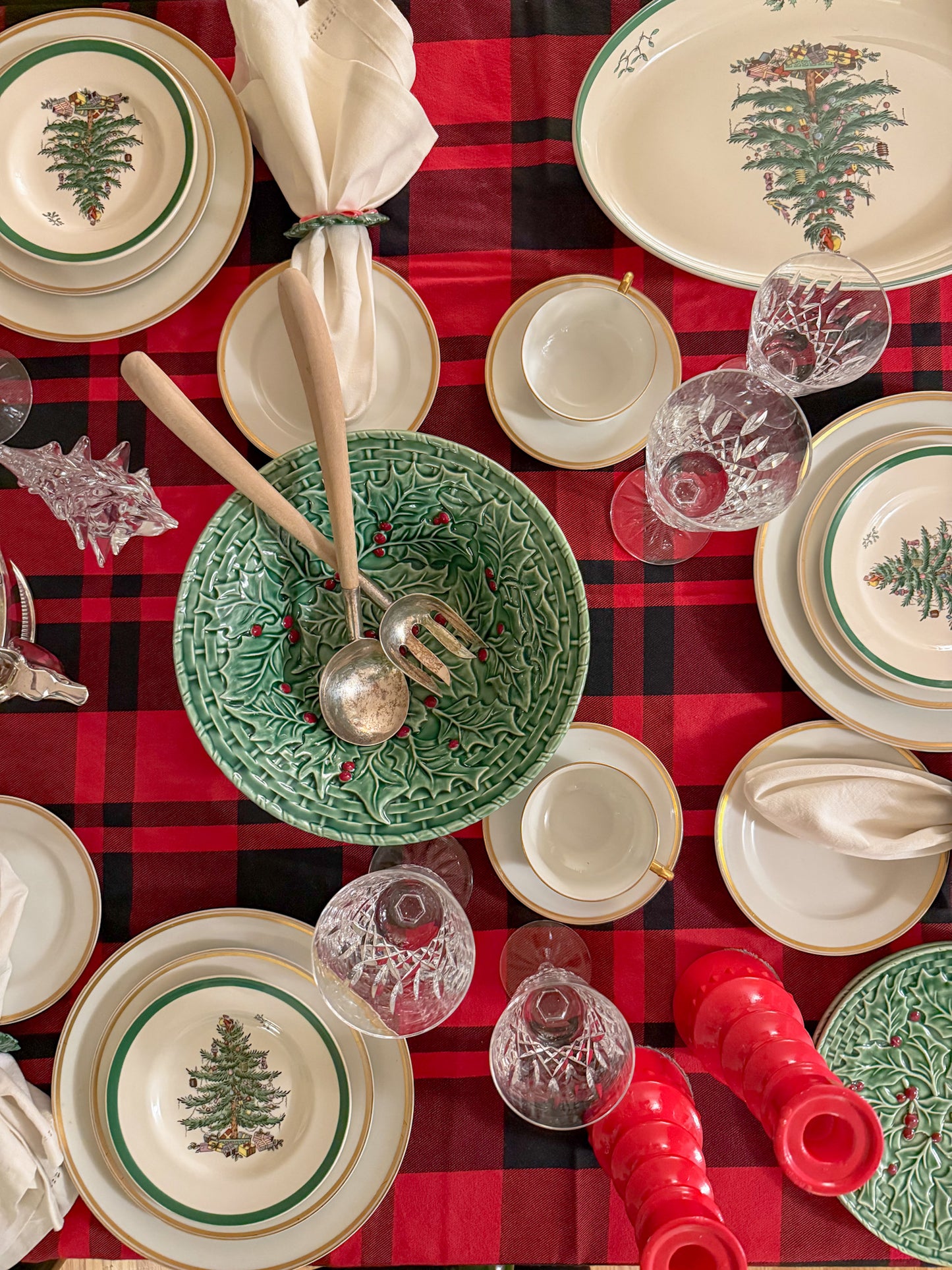 Vintage Mexican Sterling Silver Wood Handle Salad Server Set- 2 Pieces