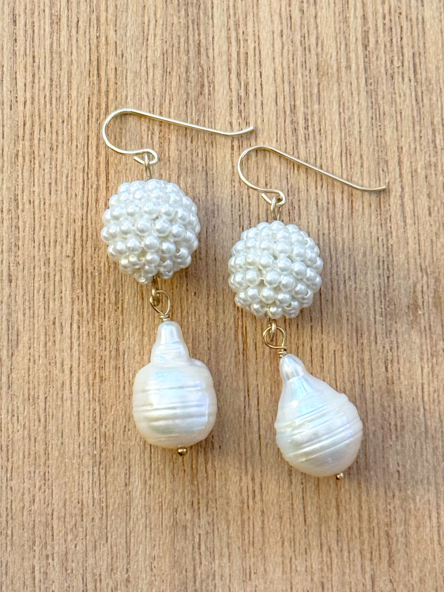 Beaded Baroque Pearl Drops