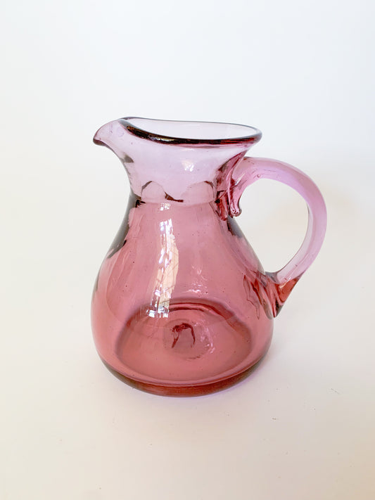 1970s Chet Cole Signed Amethyst Blown Art Glass Pitcher
