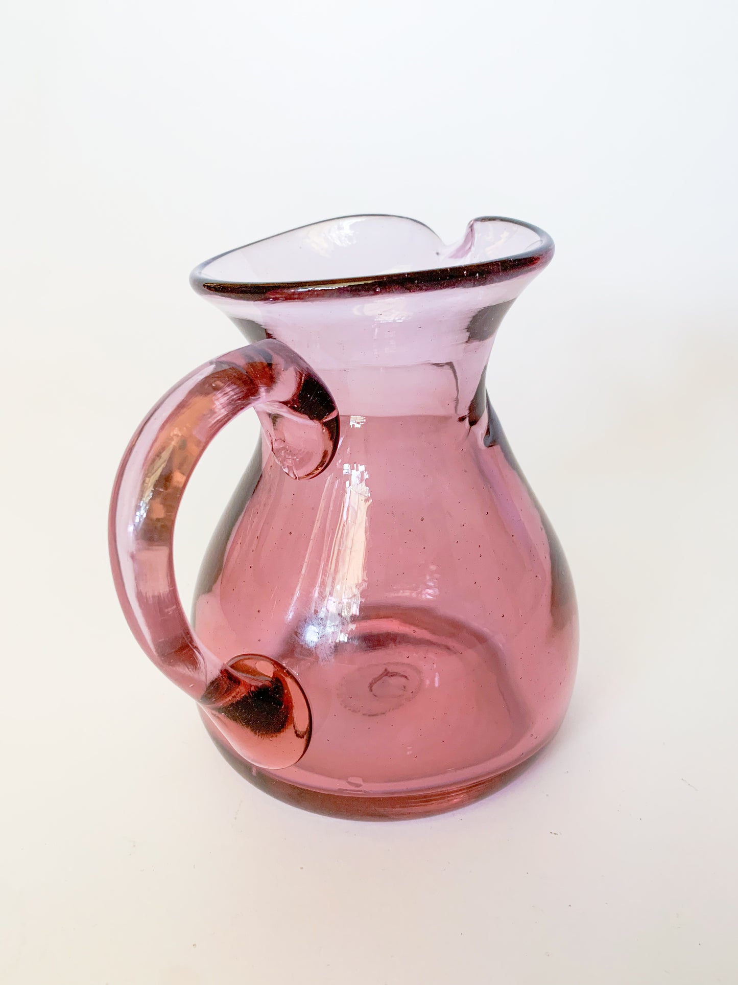 1970s Chet Cole Signed Amethyst Blown Art Glass Pitcher