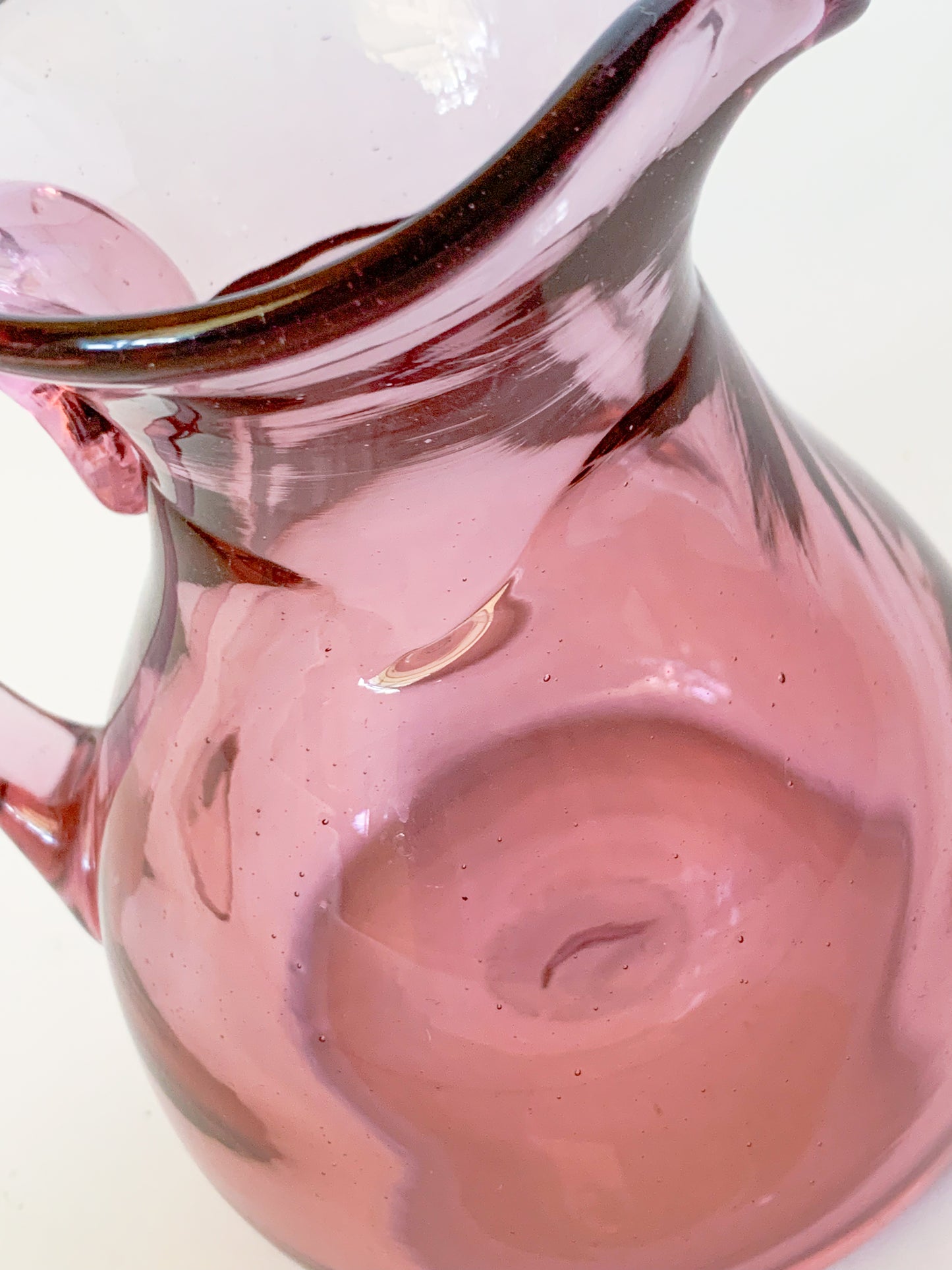 1970s Chet Cole Signed Amethyst Blown Art Glass Pitcher