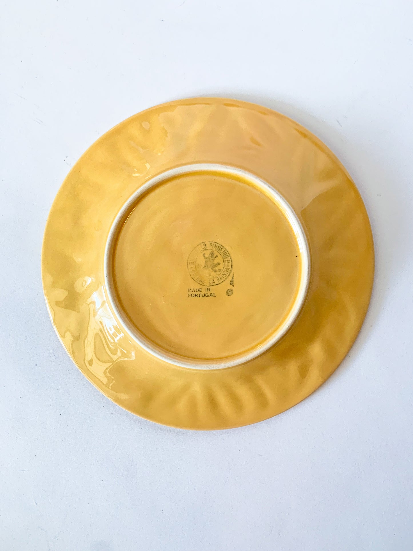 Vintage Bordallo Pinheiro Majolica Yellow Cherries Salad Plate