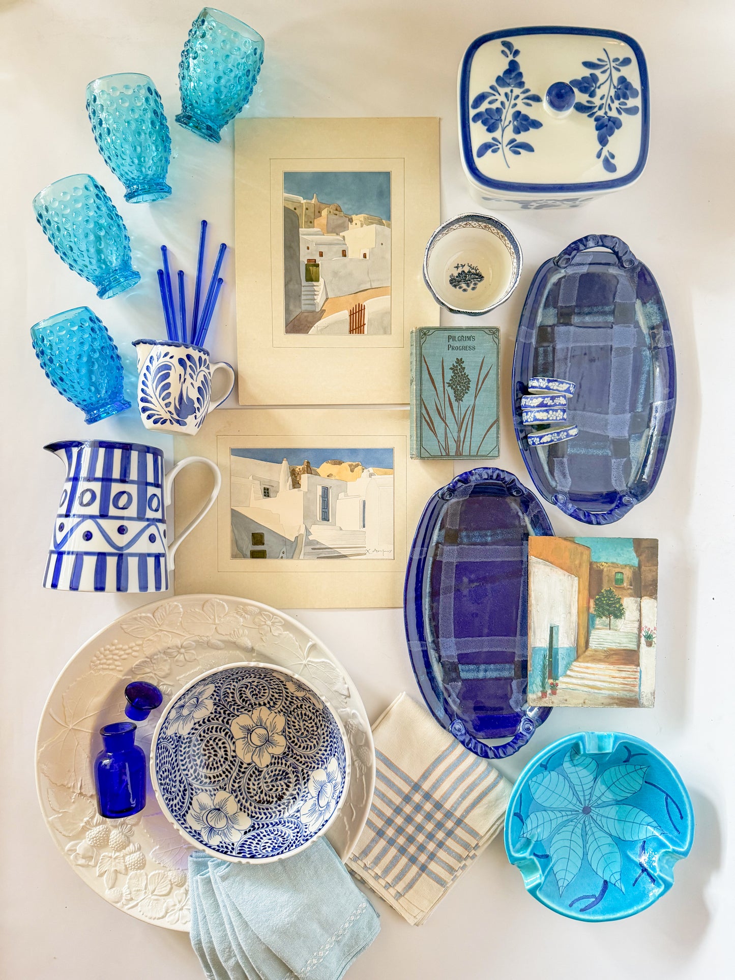 Vintage Cobalt French Apothecary Bottle, Small