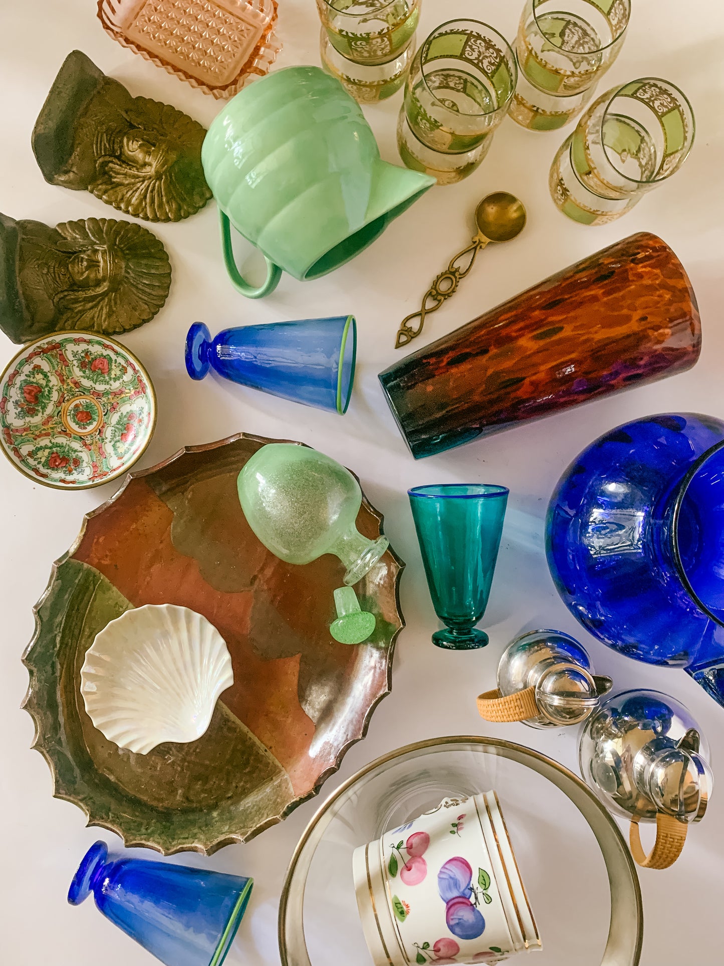 Pulegoso-style Blown glass apothecary jar with stopper