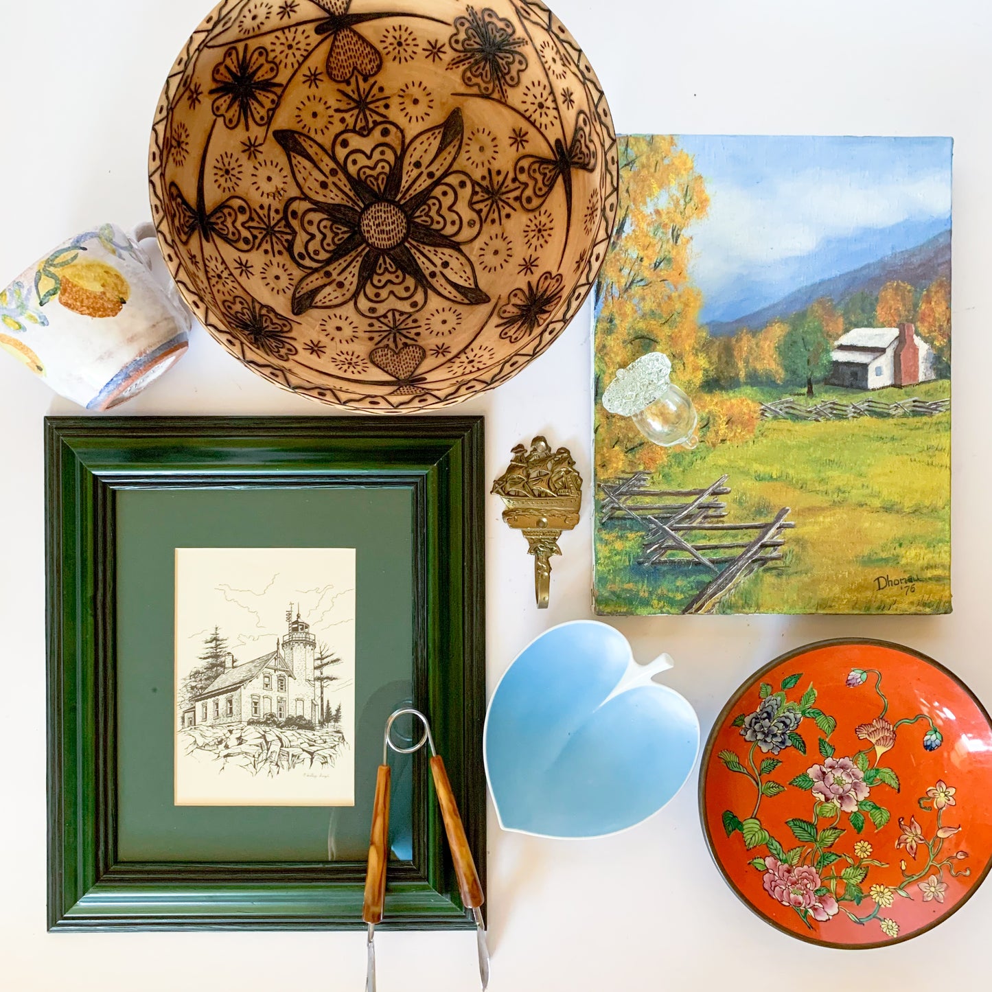 Framed Print of Eagle Bluff Lighthouse Line Drawing by Phillip Siegel