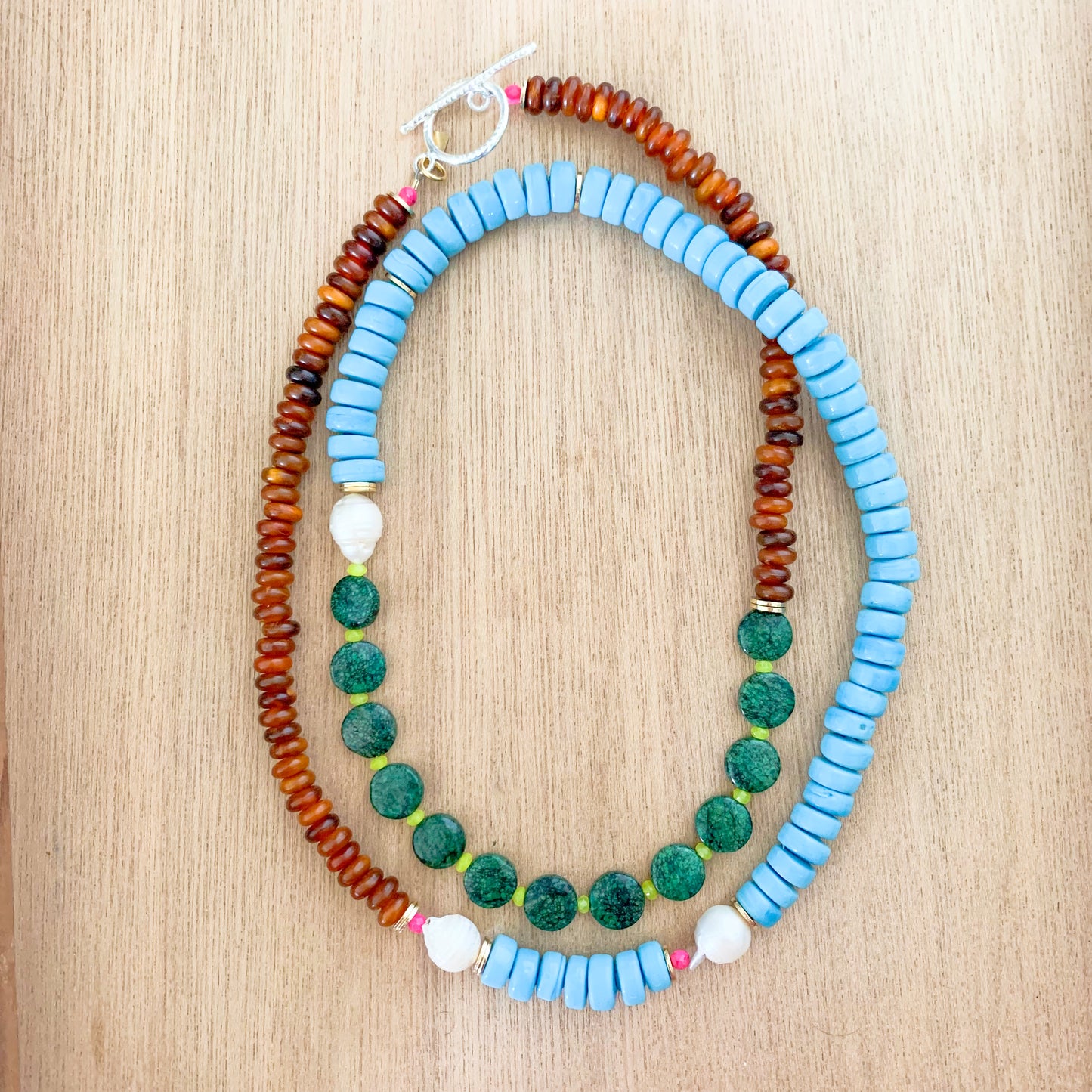 Baroque Pearlies: Rainforest Jasper and Sky Blue