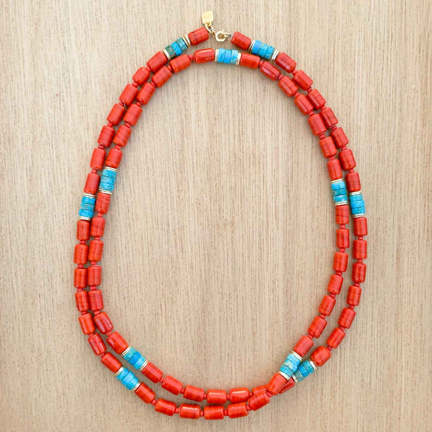 Delicate Red and Turquoise Necklace