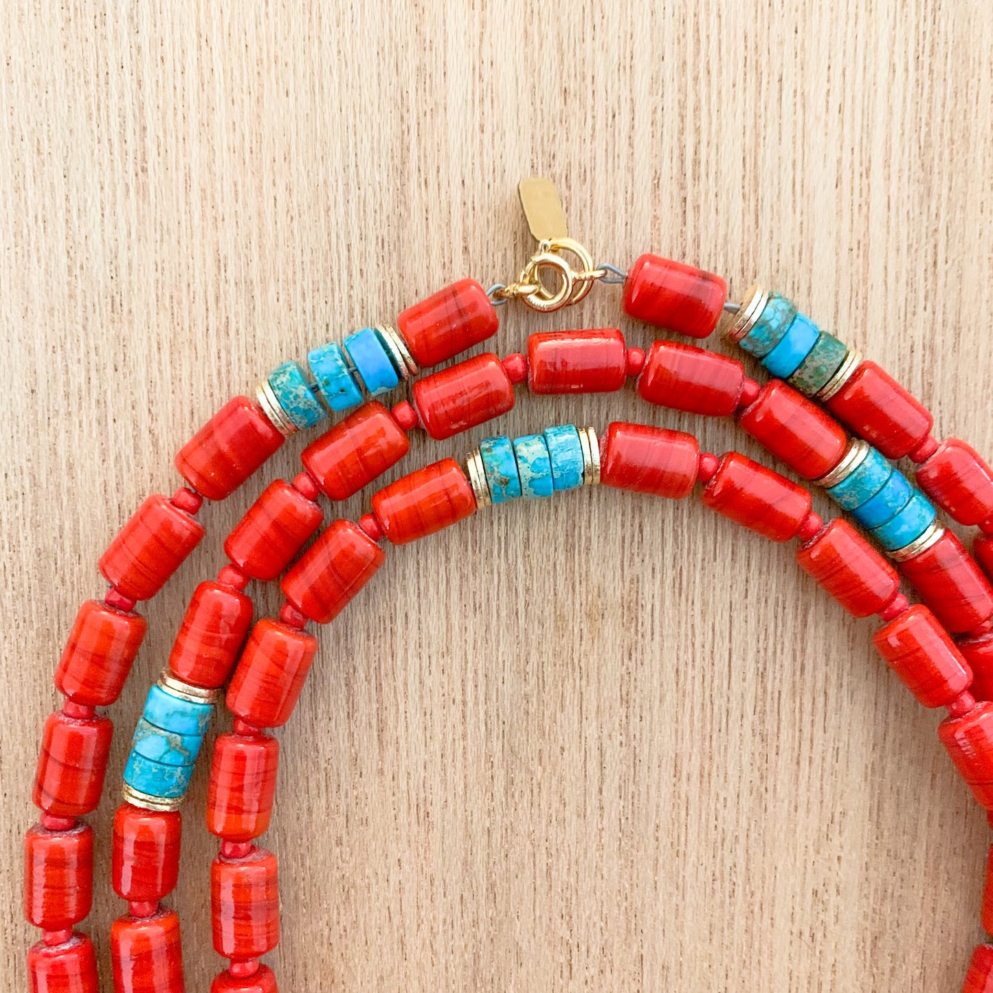 Delicate Red and Turquoise Necklace