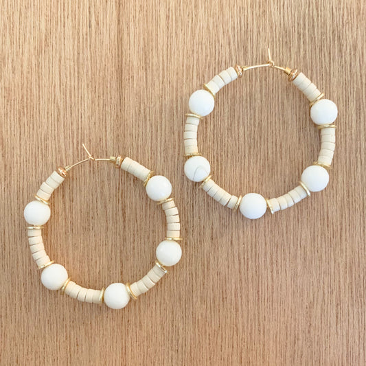 Winter White Hoops