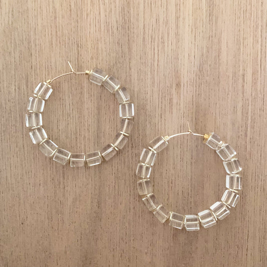 Clear Cube Hoops